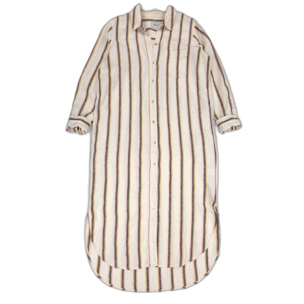 NEW Rails Val Dress Hermosa Stripe Midi Shirtdresss Resort Minimal Quiet Luxury